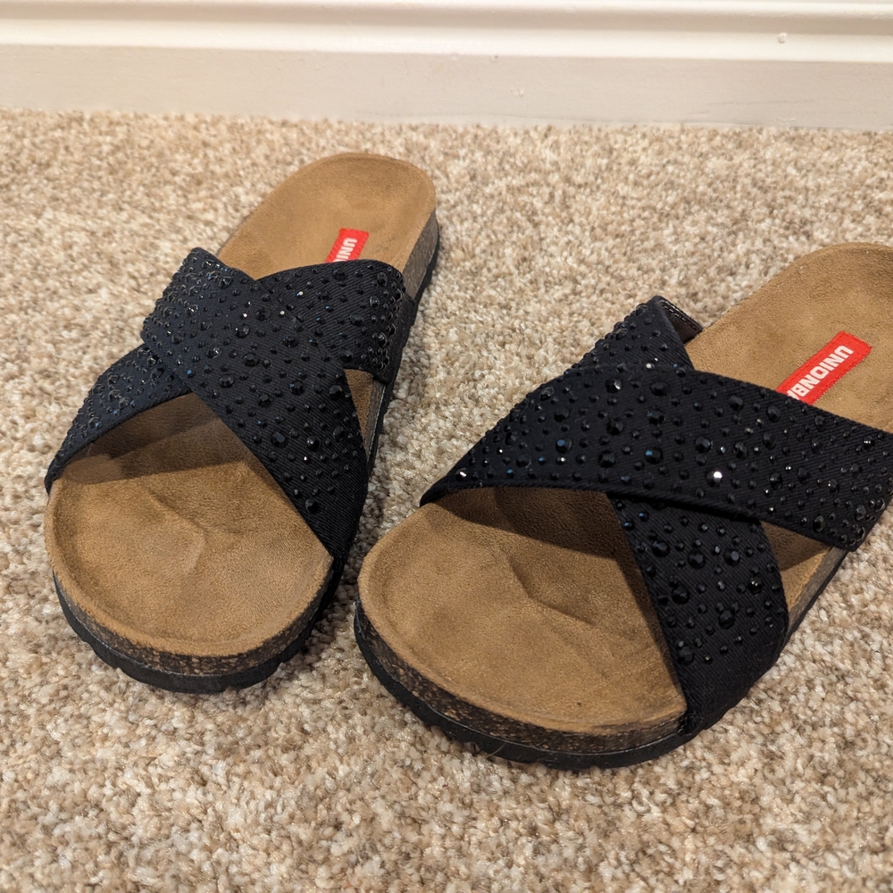 Stylish Black Slip-On Sandals